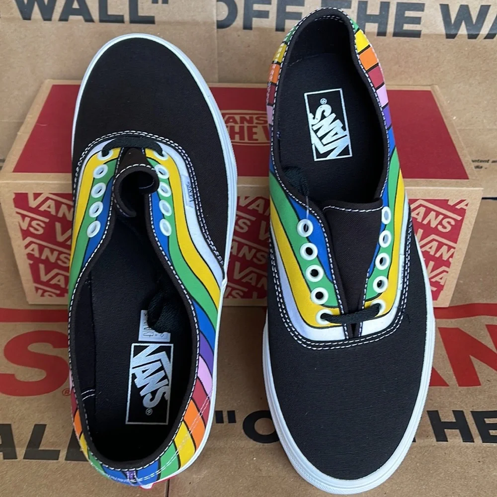 Vans Authentic Fefract Black/True White/Multi Men’s - Picture 13 of 16